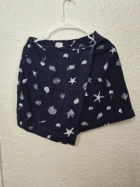 Target Navy Blue and White Sea Life Print Skirt